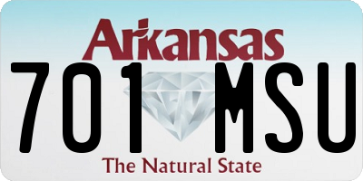 AR license plate 701MSU