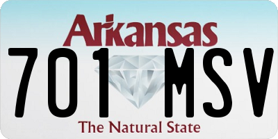 AR license plate 701MSV