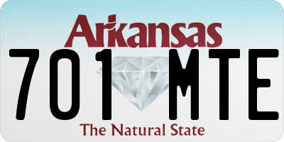 AR license plate 701MTE