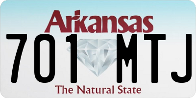AR license plate 701MTJ
