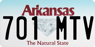 AR license plate 701MTV