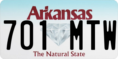 AR license plate 701MTW