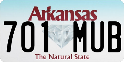 AR license plate 701MUB