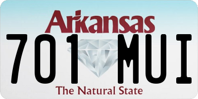 AR license plate 701MUI