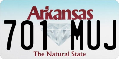 AR license plate 701MUJ