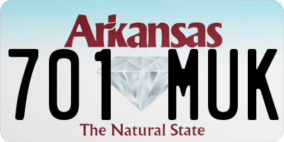 AR license plate 701MUK
