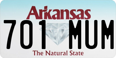 AR license plate 701MUM