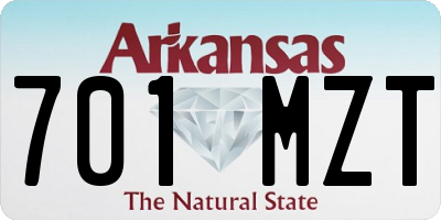 AR license plate 701MZT