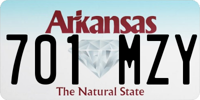 AR license plate 701MZY