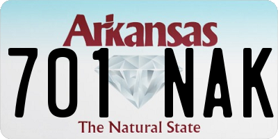 AR license plate 701NAK