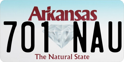AR license plate 701NAU