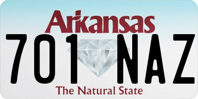 AR license plate 701NAZ