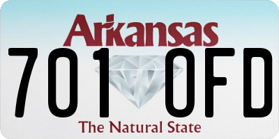 AR license plate 701OFD