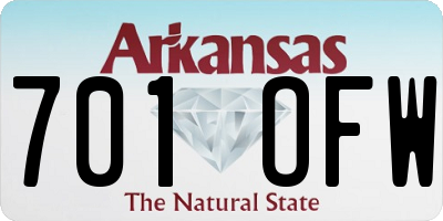 AR license plate 701OFW