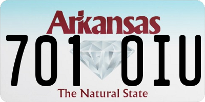 AR license plate 701OIU