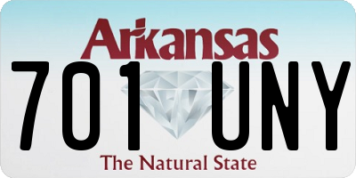 AR license plate 701UNY