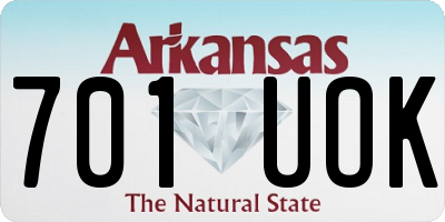 AR license plate 701UOK