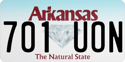 AR license plate 701UON