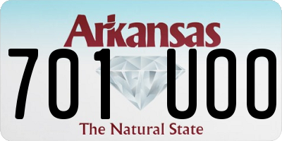 AR license plate 701UOO
