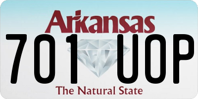 AR license plate 701UOP