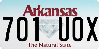 AR license plate 701UOX