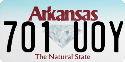 AR license plate 701UOY