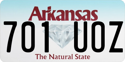 AR license plate 701UOZ