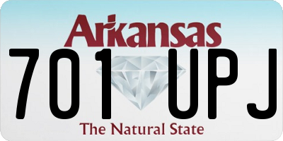 AR license plate 701UPJ