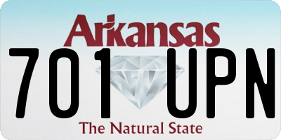 AR license plate 701UPN