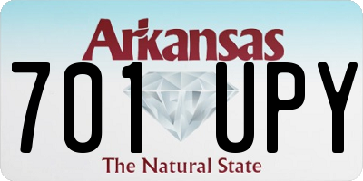 AR license plate 701UPY