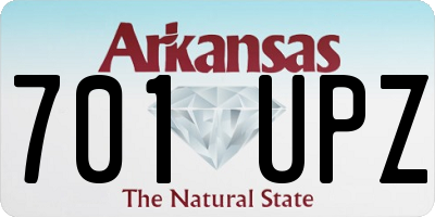 AR license plate 701UPZ