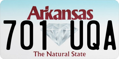 AR license plate 701UQA