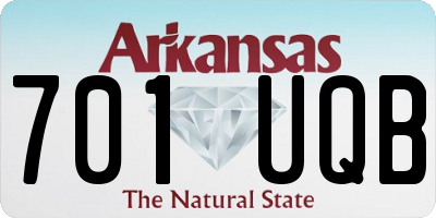 AR license plate 701UQB