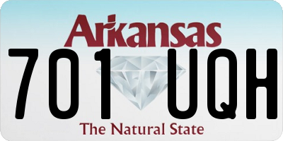AR license plate 701UQH