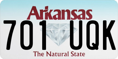 AR license plate 701UQK