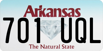 AR license plate 701UQL