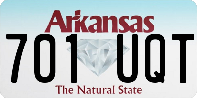 AR license plate 701UQT