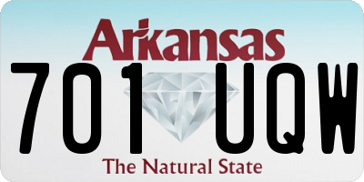 AR license plate 701UQW
