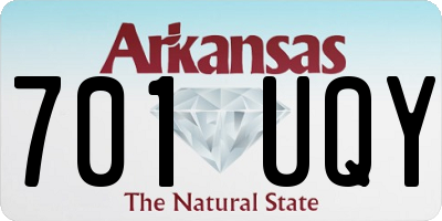 AR license plate 701UQY