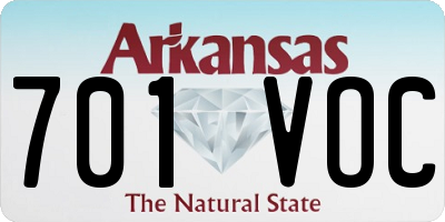 AR license plate 701VOC