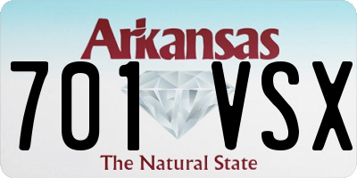 AR license plate 701VSX