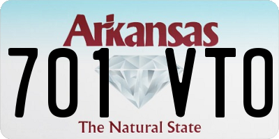 AR license plate 701VTO