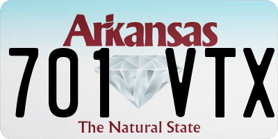 AR license plate 701VTX