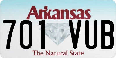 AR license plate 701VUB
