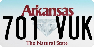 AR license plate 701VUK