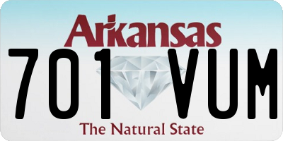 AR license plate 701VUM