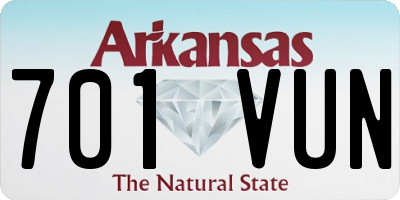 AR license plate 701VUN