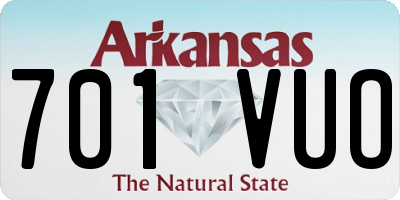 AR license plate 701VUO