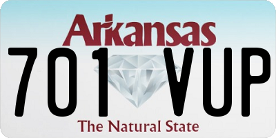 AR license plate 701VUP