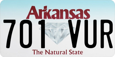 AR license plate 701VUR